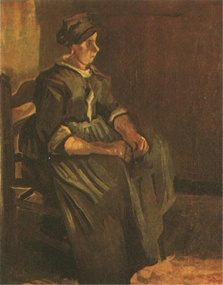 Peasant Woman Sitting On A Chair Van Gogh Oil Painting